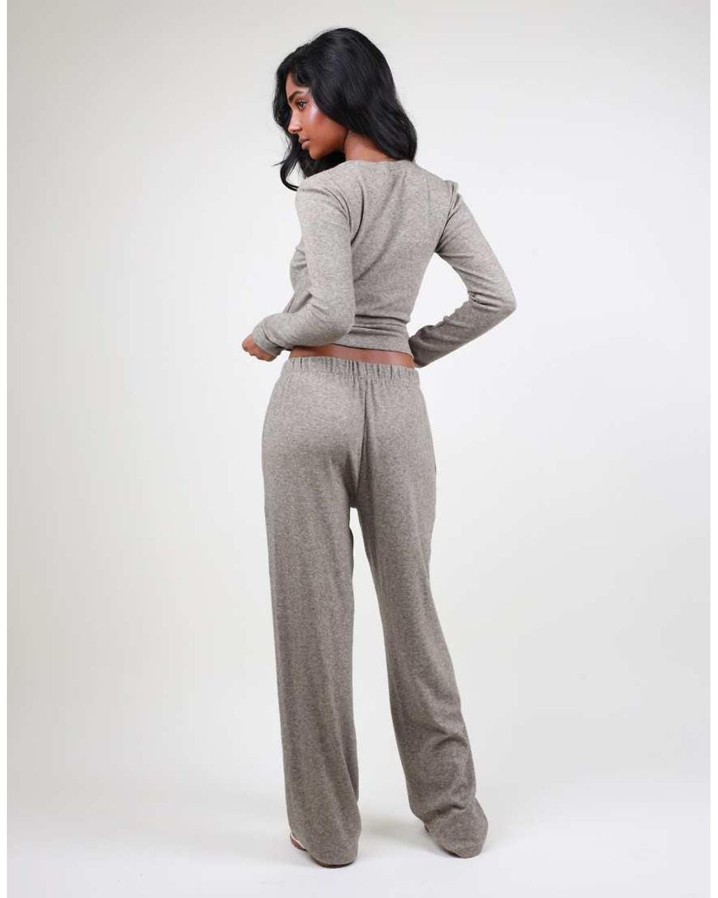 SIMMI White Heavyweight Knit Straight Leg Trouser