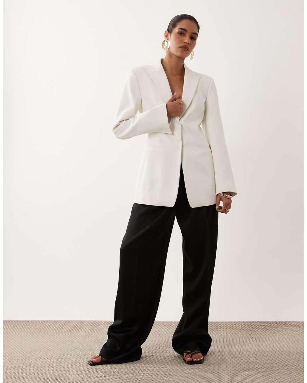 ASOS Natural Tailored Cinch Waist Blazer