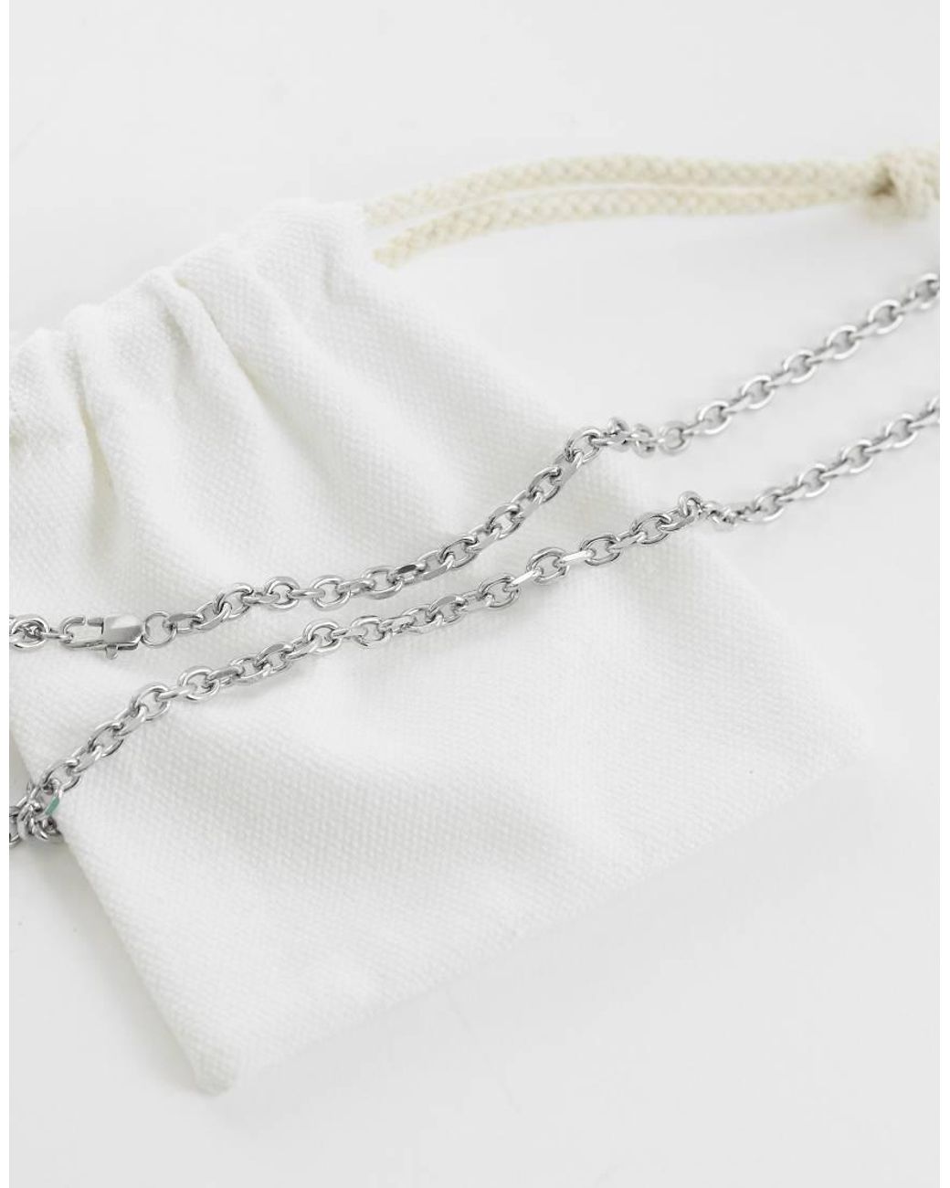 ASOS White Waterproof Stainless Steel Link Chain Necklace for men