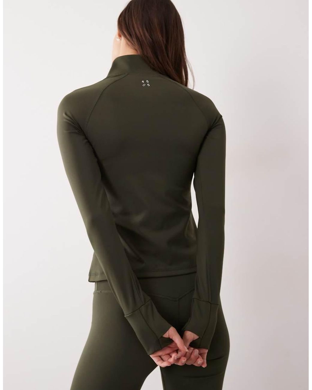 4505 Green Icon Active Zip Up Sculpting Long Sleeve Jacket With Zip Pockets