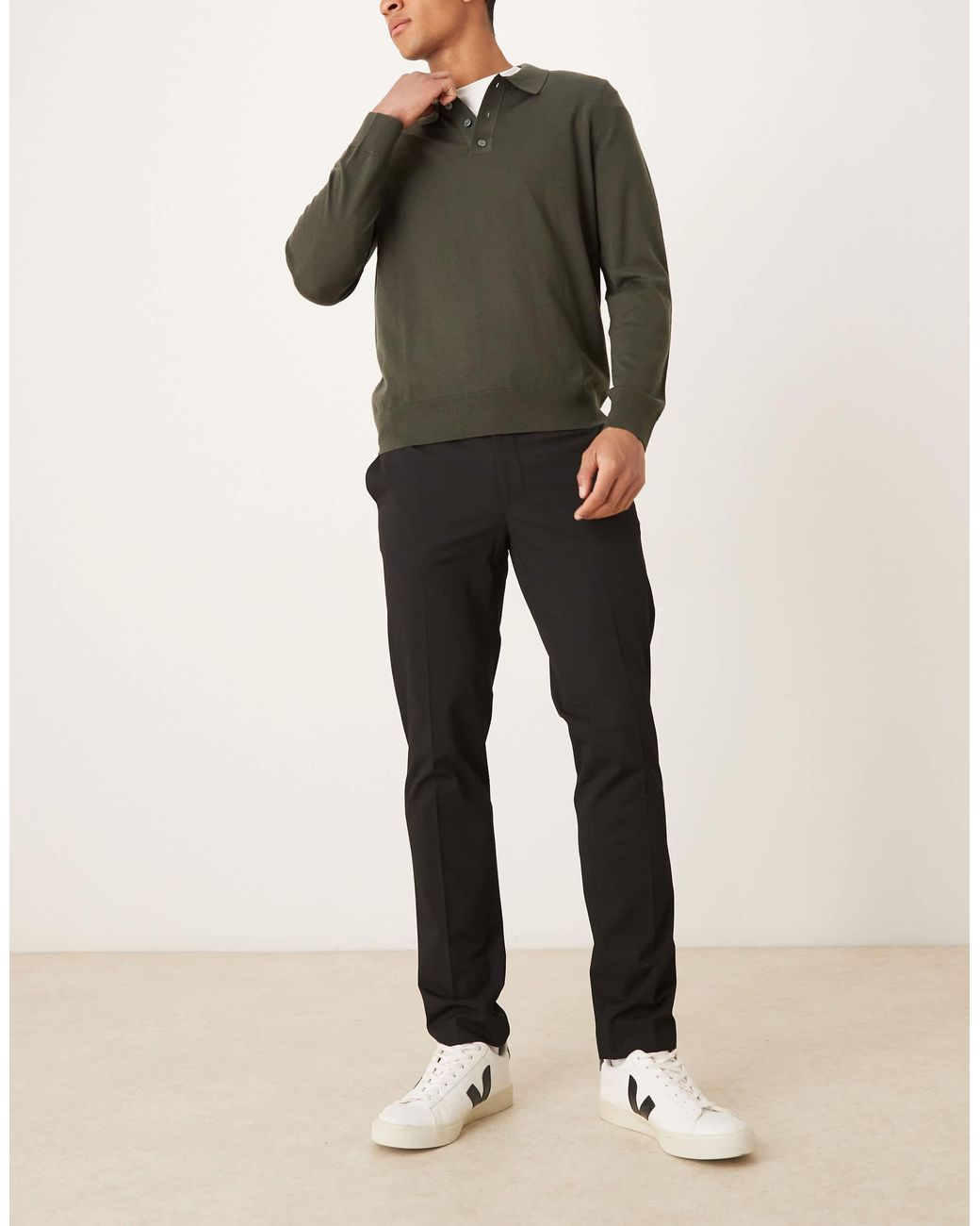 Pantalon ajusté Mango pour homme en coloris Black