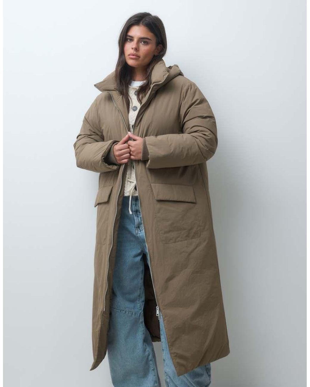 ASOS Multicolor Hooded Longline Padded Jacket