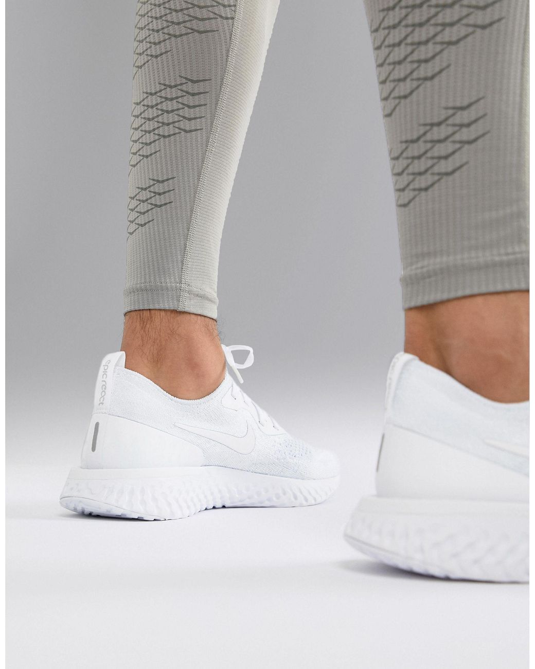 Nike Epic React Flyknit Trainers in White for Men | Lyst Australia