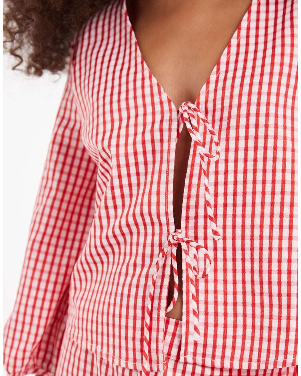 Vero Moda Pink Tie Front Top Co-ord