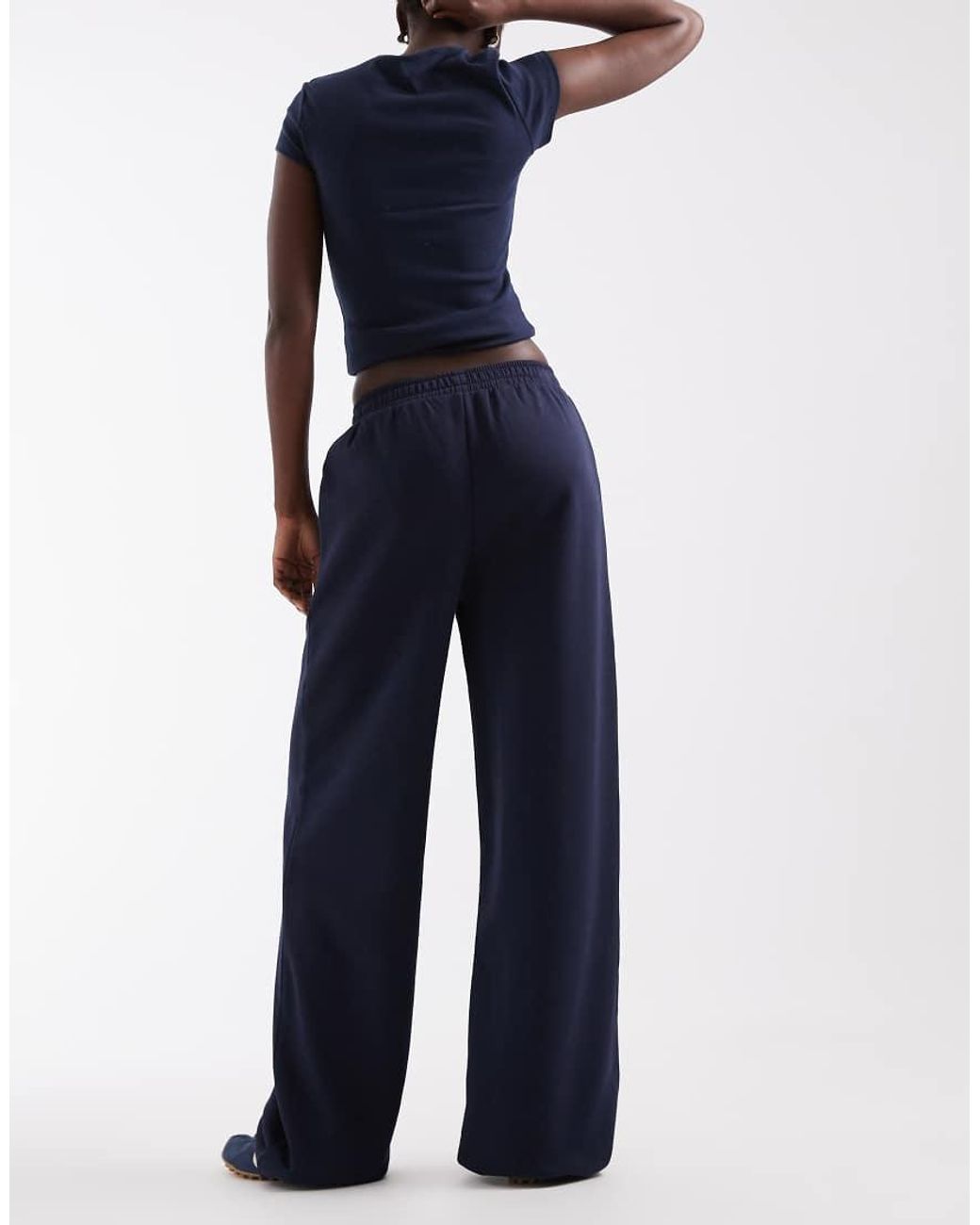 ASOS Blue Asos Design Tall Wide Leg Brushback jogger