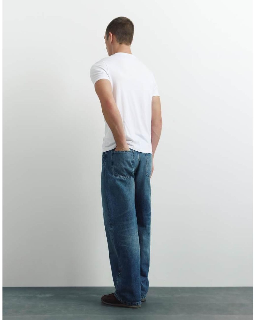 Pull&Bear Basic Aansluitend T-Shirt in het White voor heren