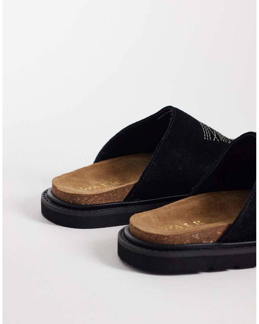 Walk London Black Holly Western Mule
