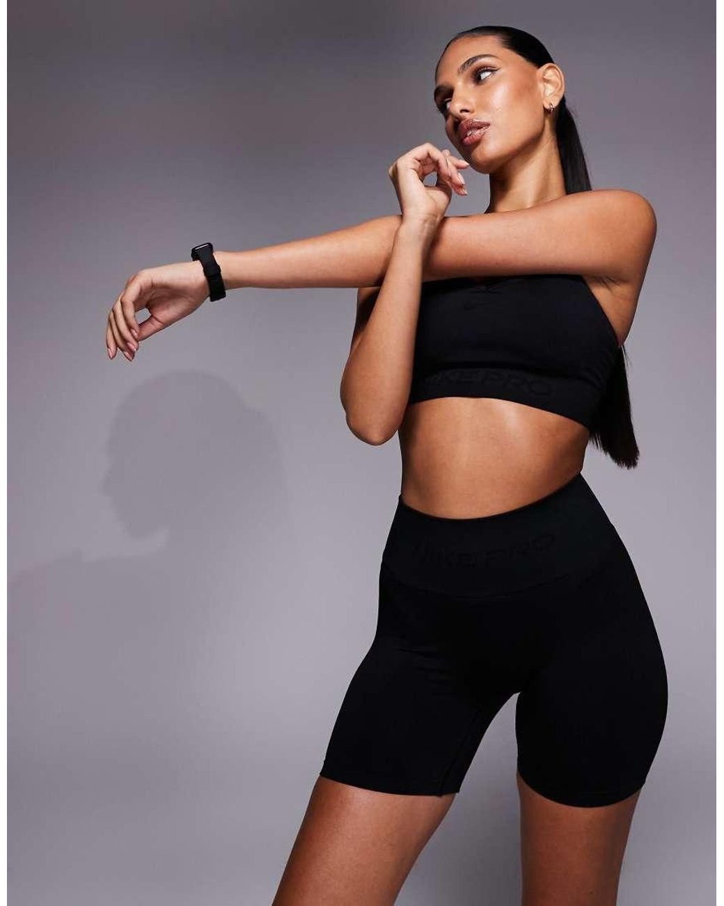 Nike Black Nike Pro Seamless 5-inch legging Shorts