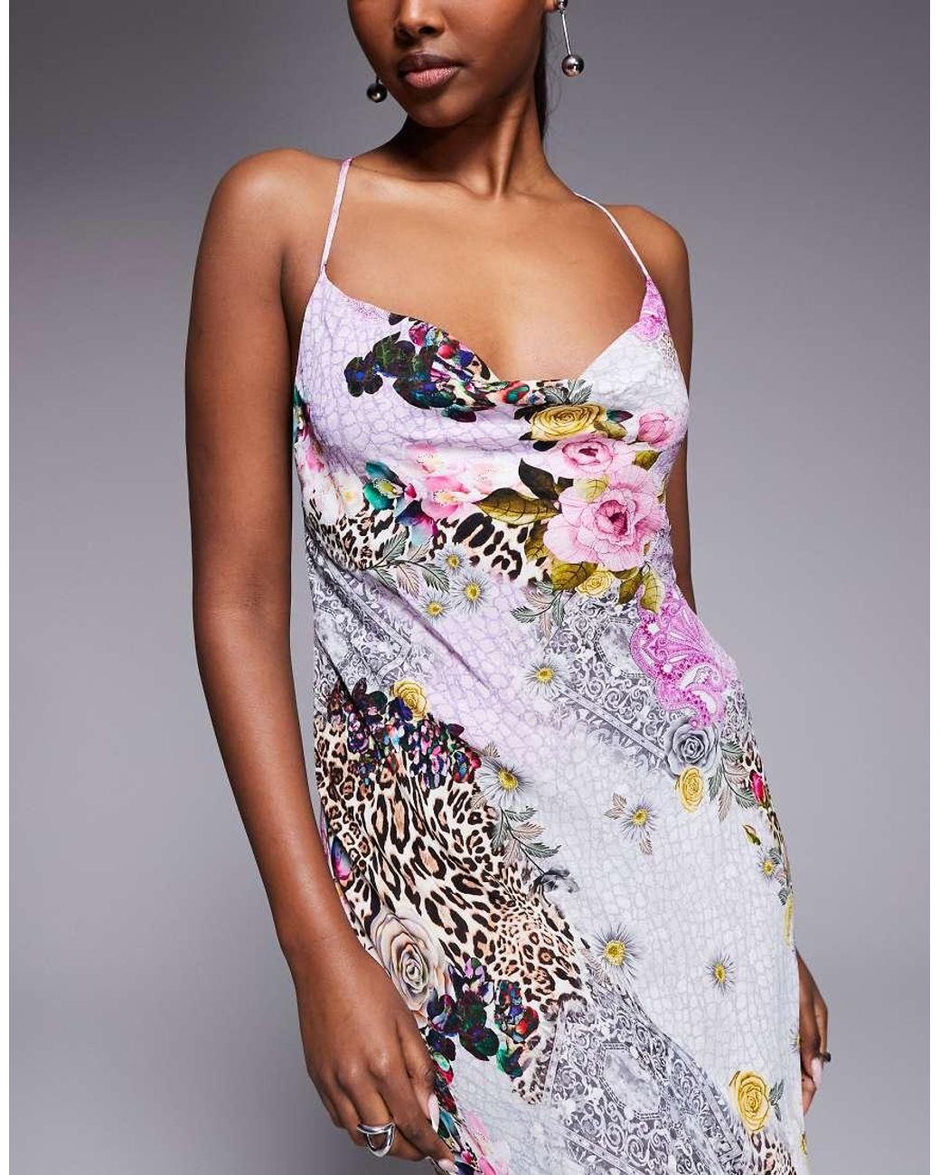 AFRM Purple Izel Maxi Dress With Cape Detail