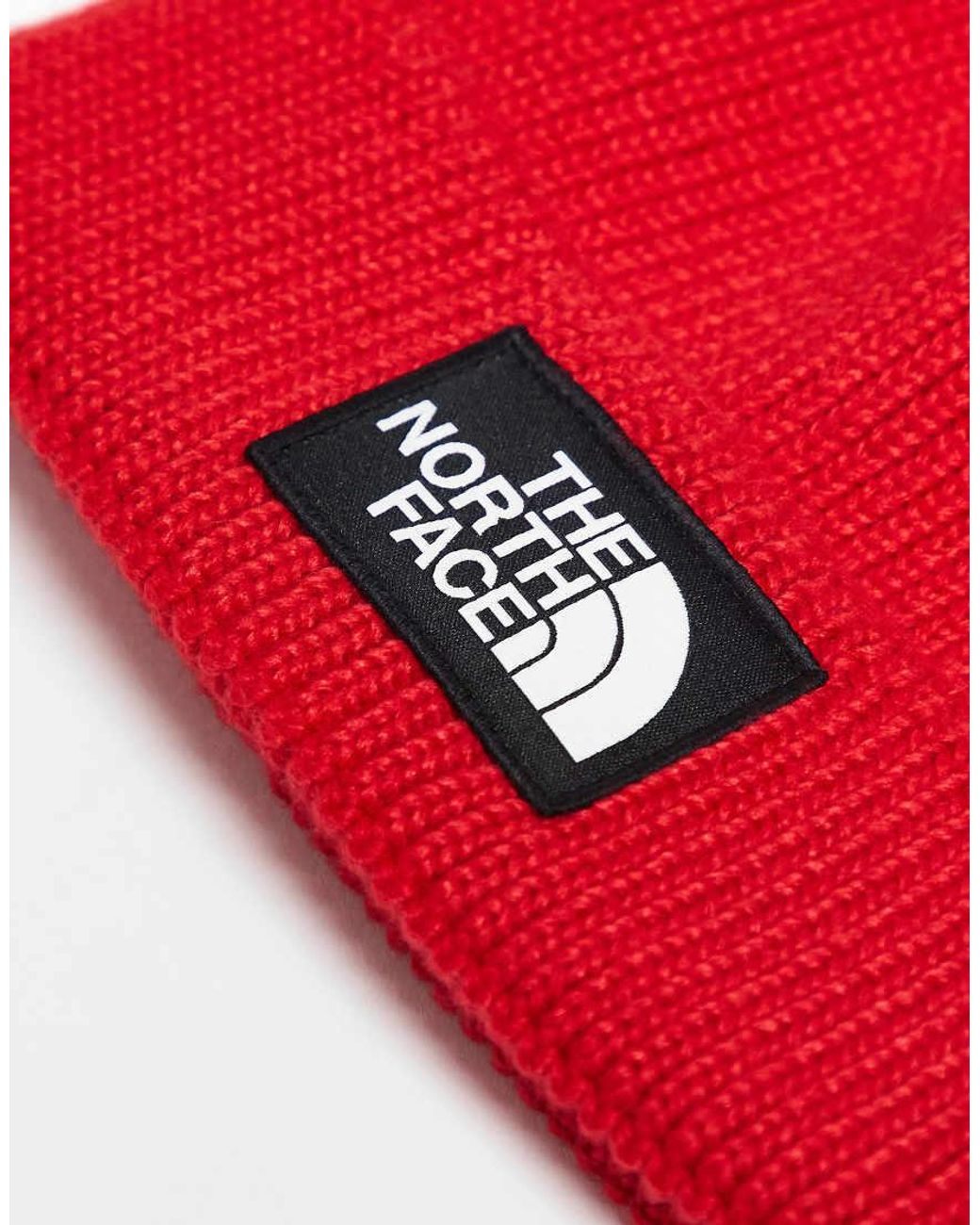 Berretto Con Risvolto E Logo Squadrato di The North Face in Red