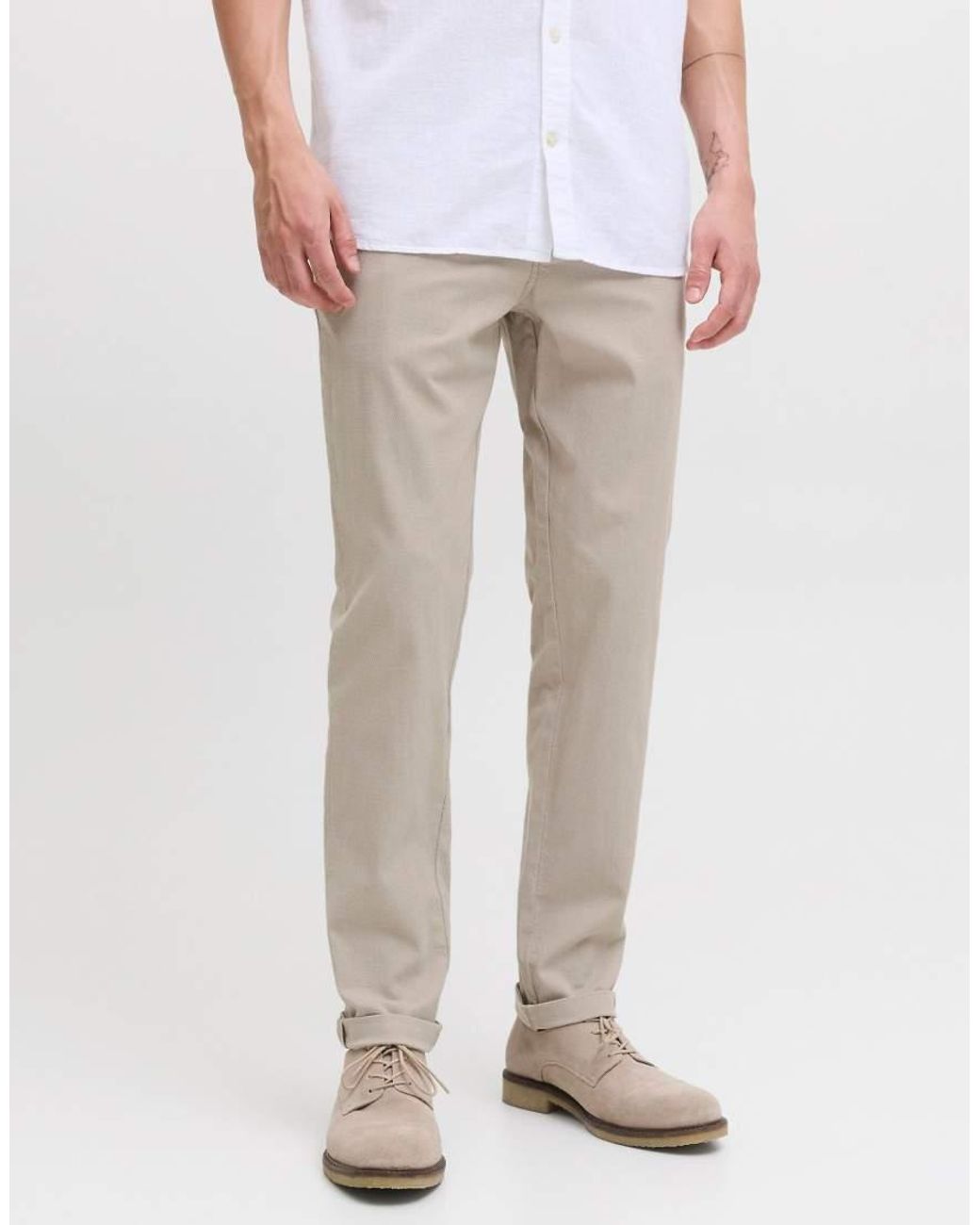 Jack & Jones White Chino Trousers for men