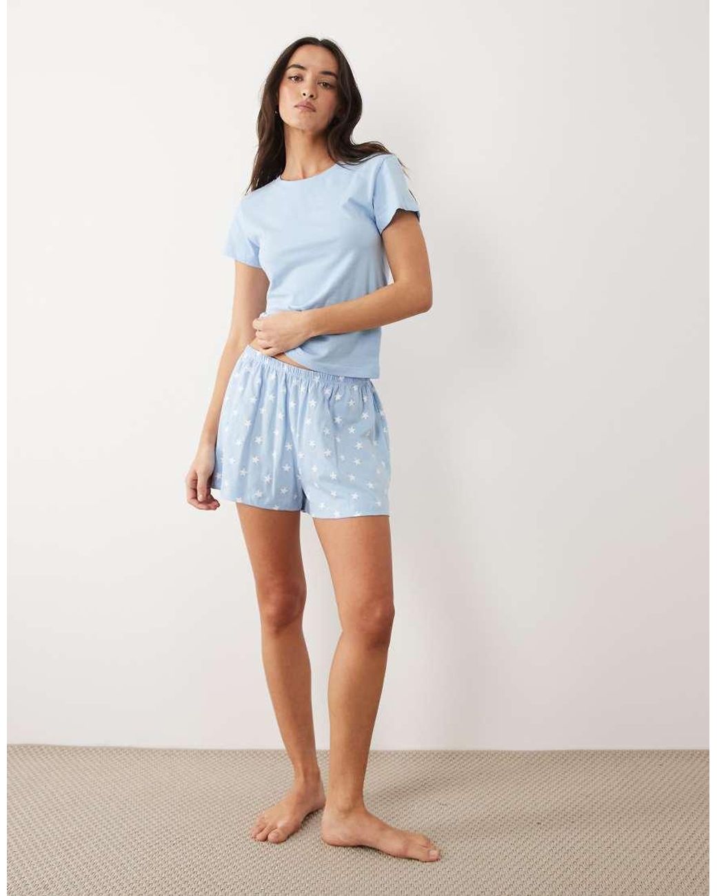 ASOS Blue Baby Tee & Pyjama Short Set