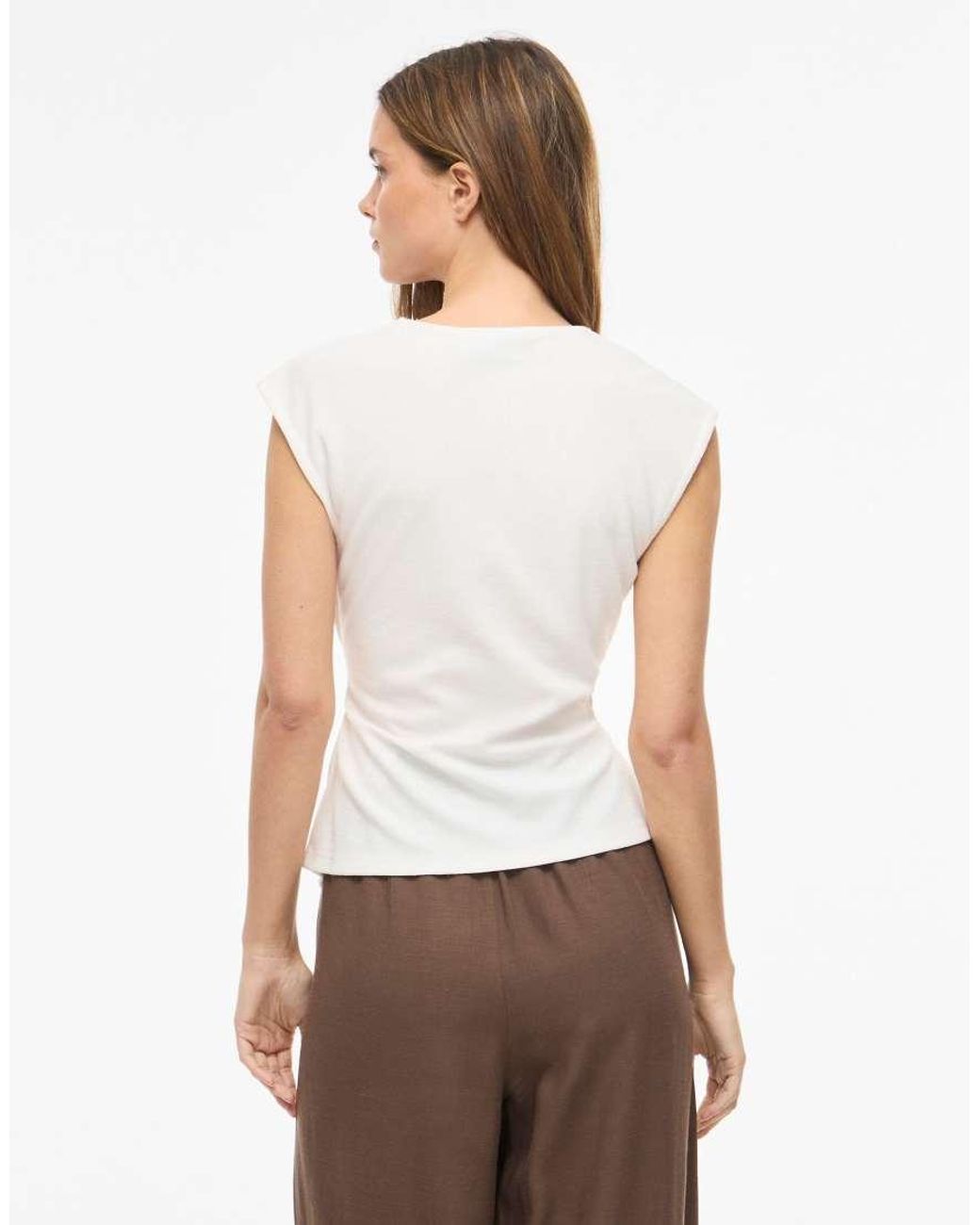 Vila White Sleeveless Top