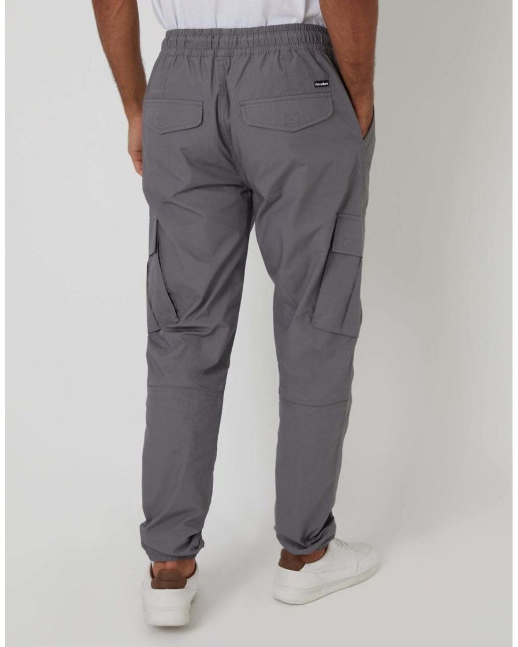 Threadbare Gray Elasticated Waist Cargo Trousers for men