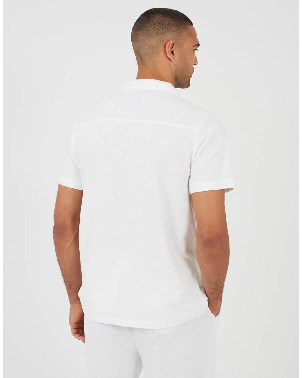 Brave Soul White Revere Collar Shirt for men