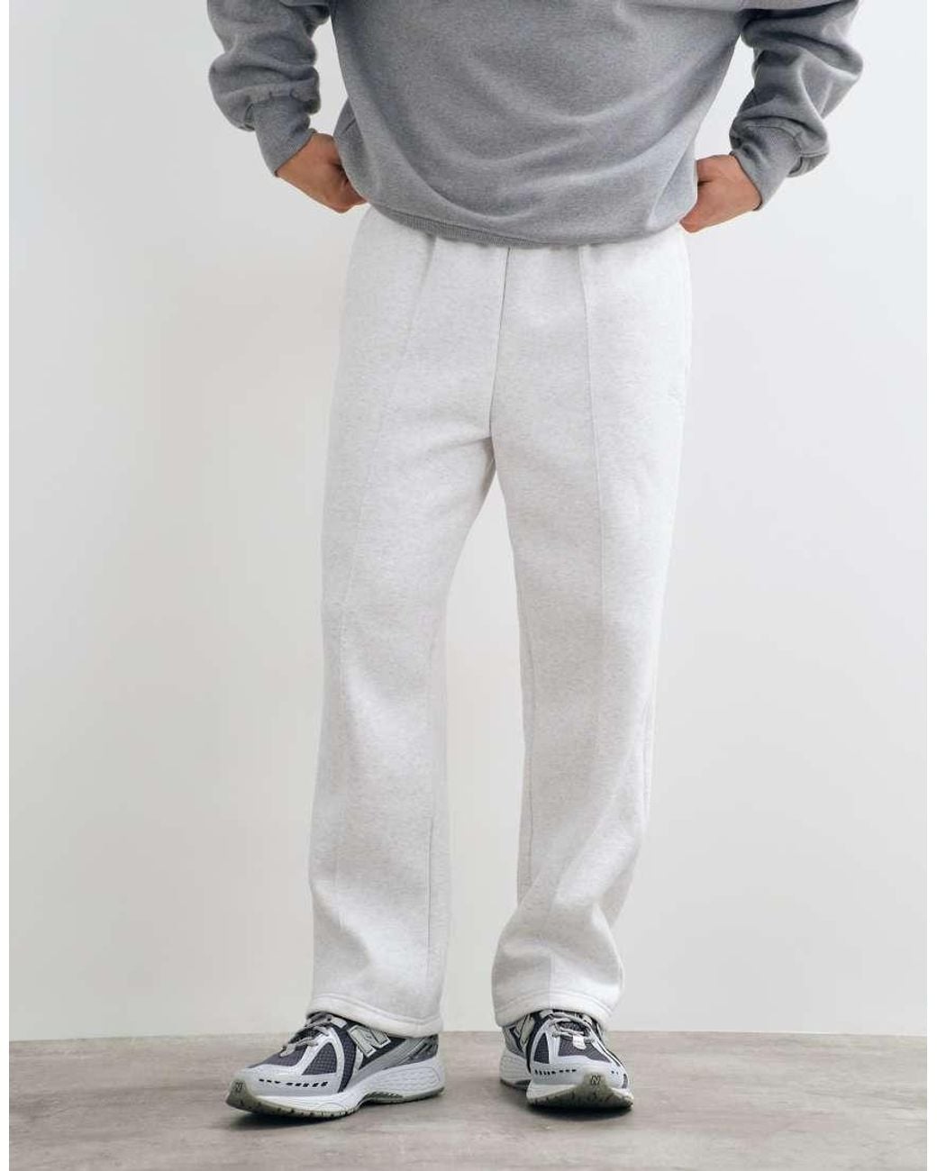 PUMA Gray Essentials Heavy Fleece Relaxed Sweatpants for men