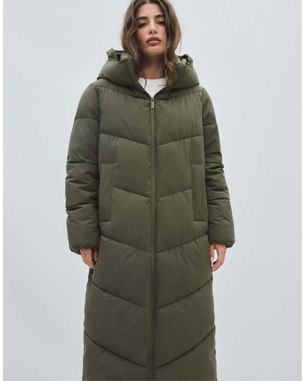 Stradivarius Green Basic Padded Coat