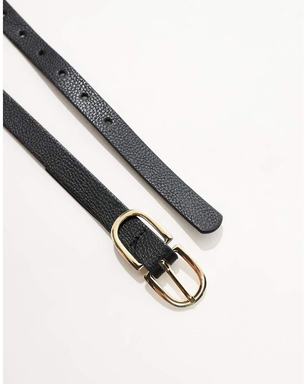 Pieces Gray Leather Look Gold Double Buckle Belt
