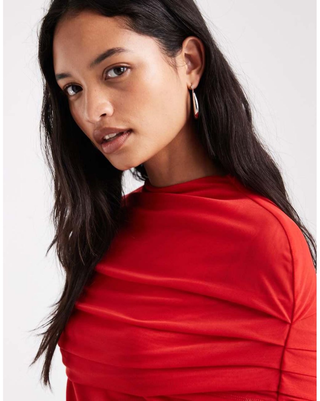 Vero Moda Red Cape Detail Top