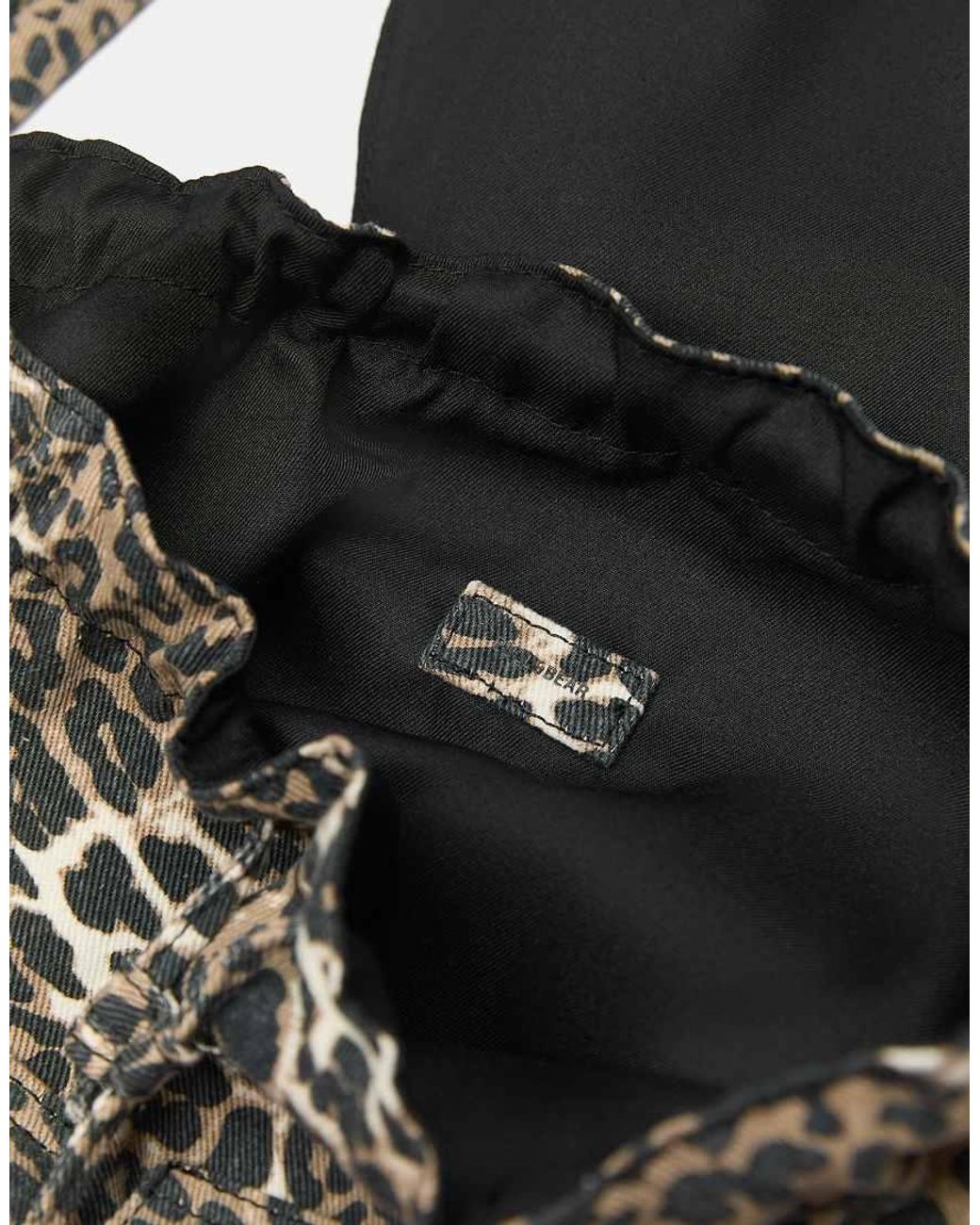 Pull&Bear Gray Leopard Print Backpack