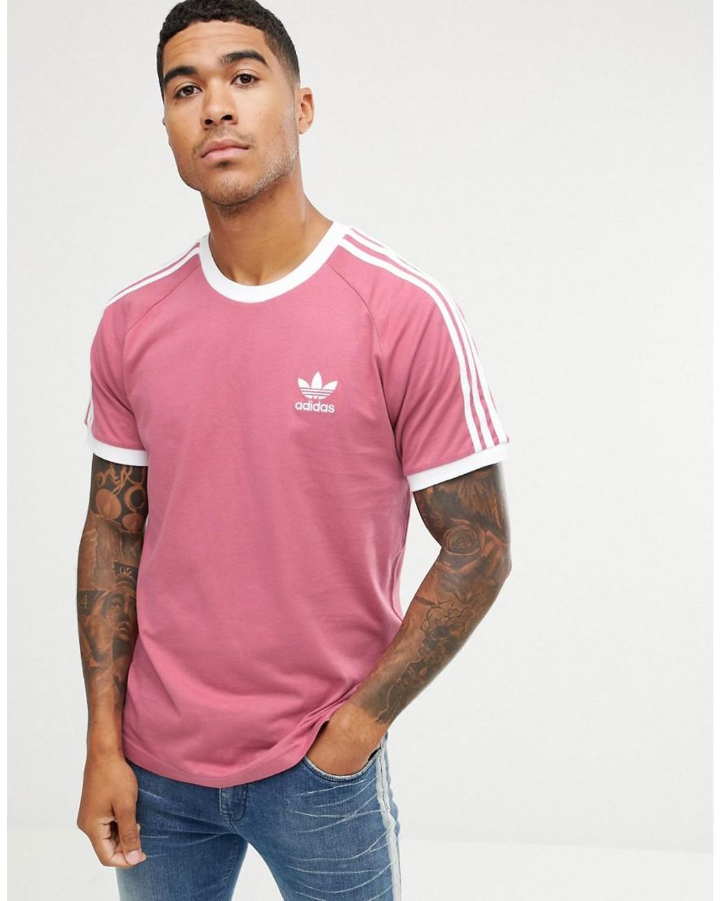 recorder ondergeschikt maag adidas Originals California T-shirt In Pink for Men | Lyst UK