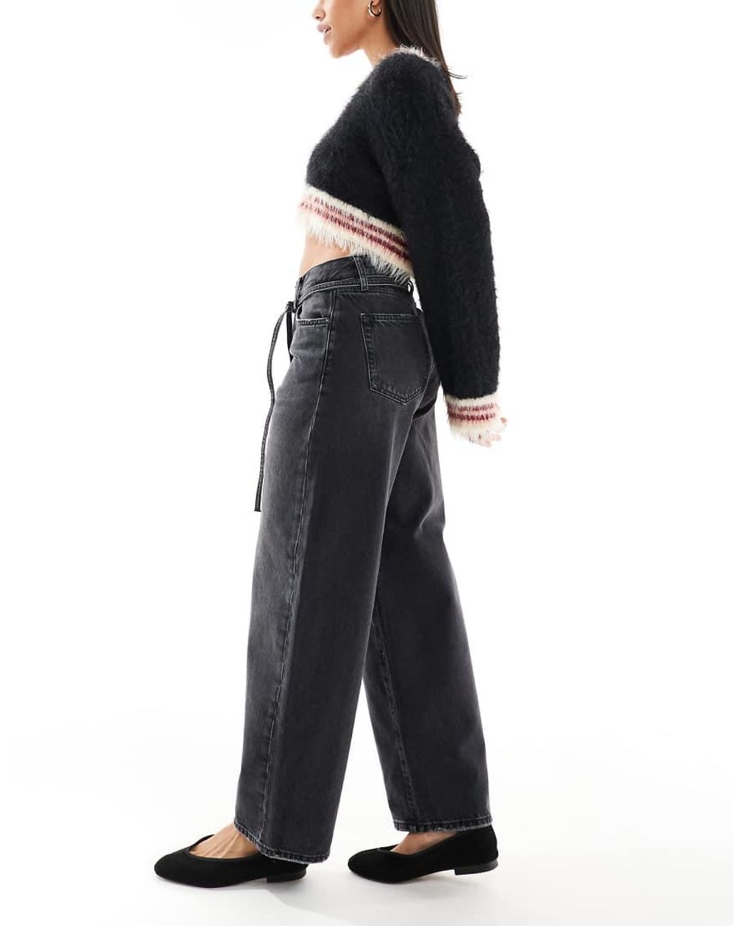 ONLY Black Gianna Mid Waist Barrel Jeans