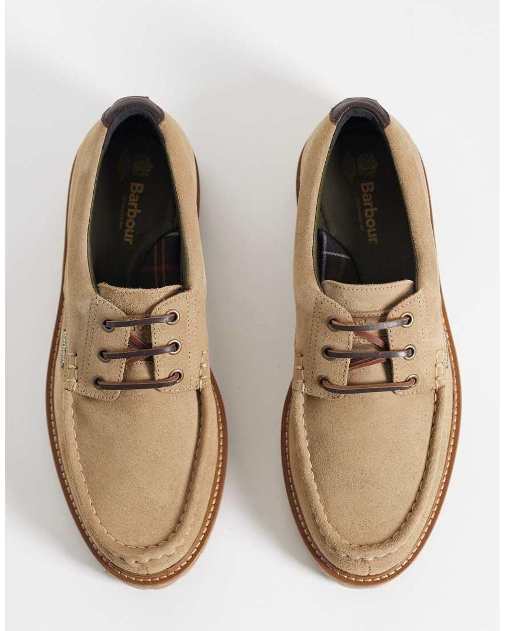 Barbour Natural Paxton Derby Suede Leather Boat Shoe for men