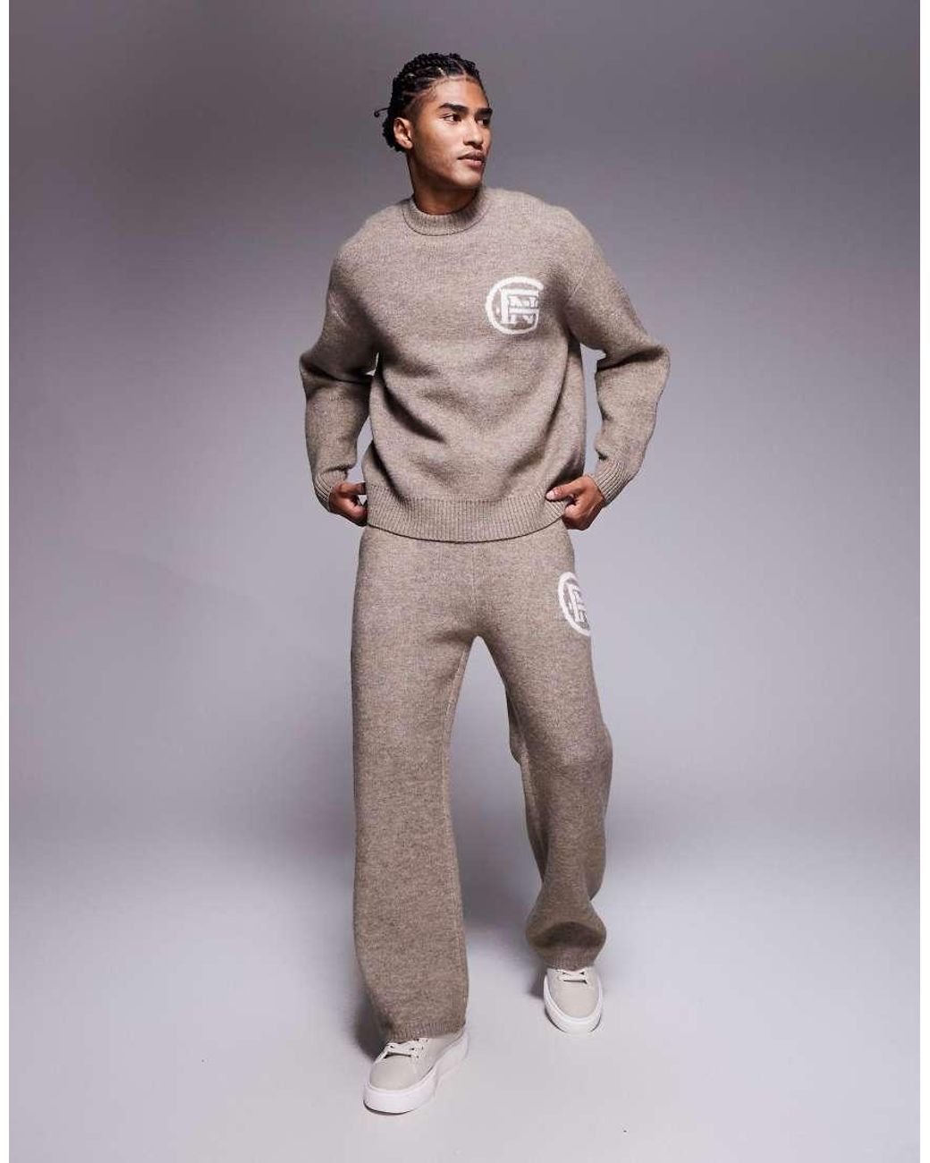 Good For Nothing Gray Knitted Sweatshirt for men