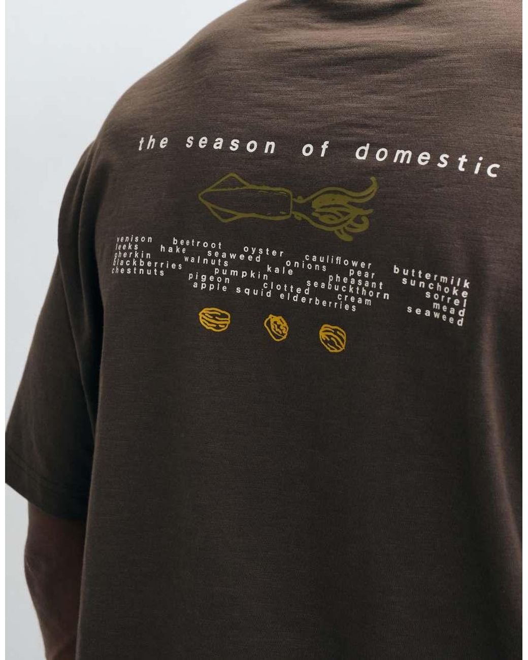 SELECTED Gray X Domestic 100% Cotton Heavyweight T-shirt With Print for men