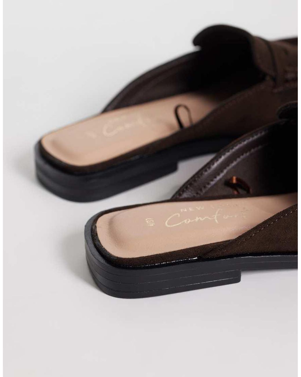 New Look Blue Faux Suede Backless Loafer