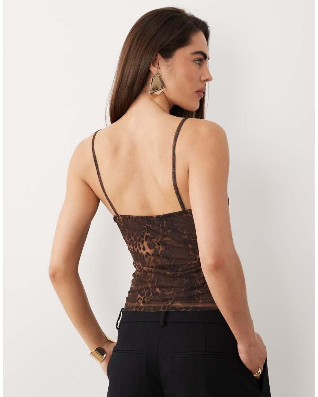 ASOS Black Printed Mesh Cami Top