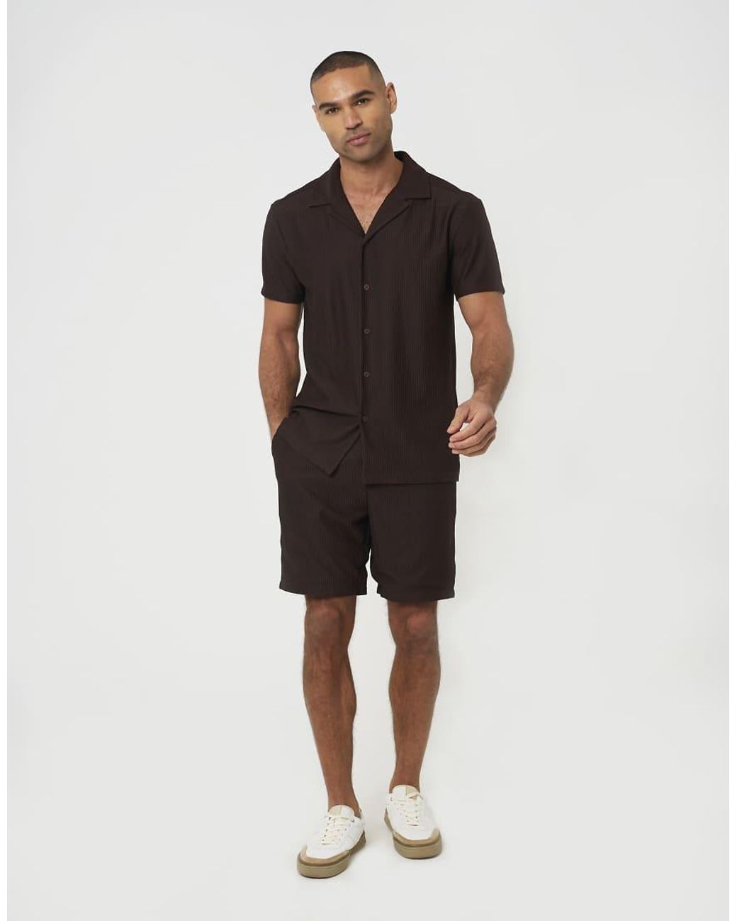 Brave Soul Black Pleated Shorts for men