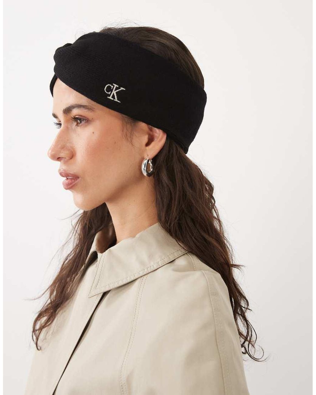 Calvin Klein Black Headband With Twist Detail