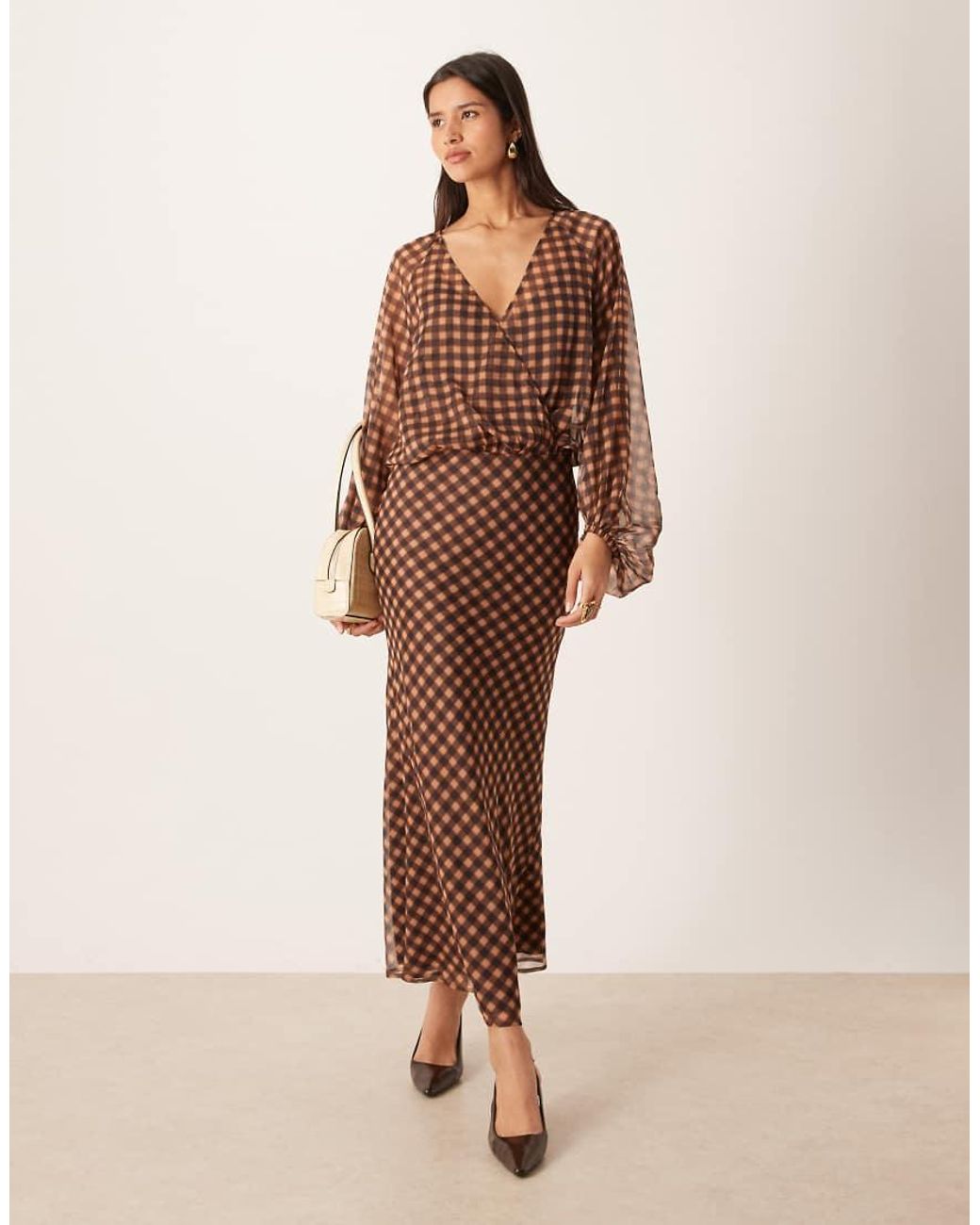 ASOS Natural Wrap Maxi Dress