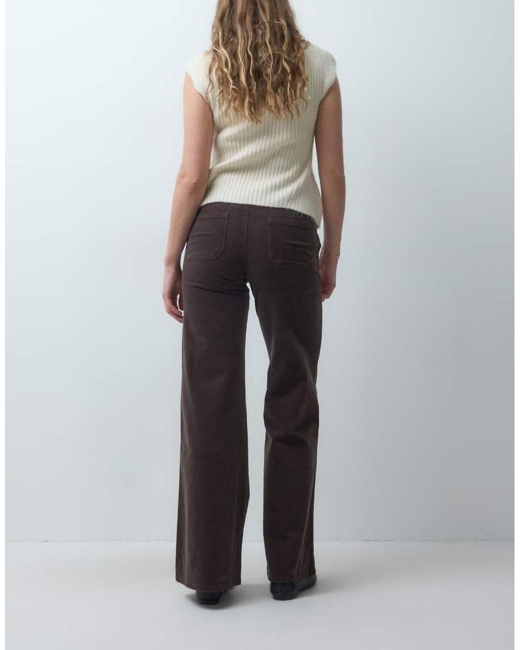 Mango Brown Teen Low Rise Cord Straight Jean