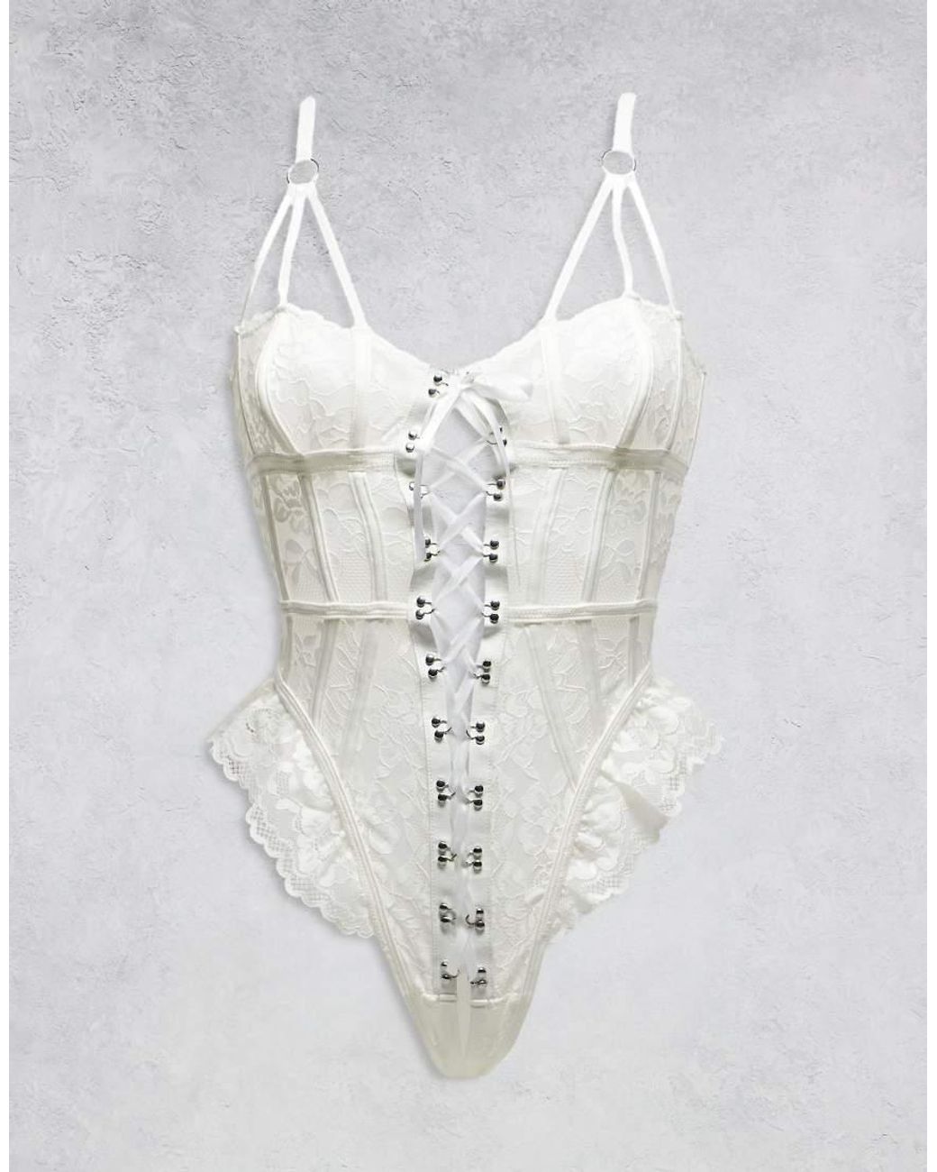 Ann Summers White Boudoir Tease Bridal Crotchless Bodysuit Teddy