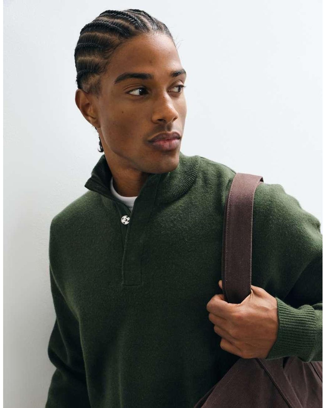 ASOS Green Relaxed Knitted Funnel for men