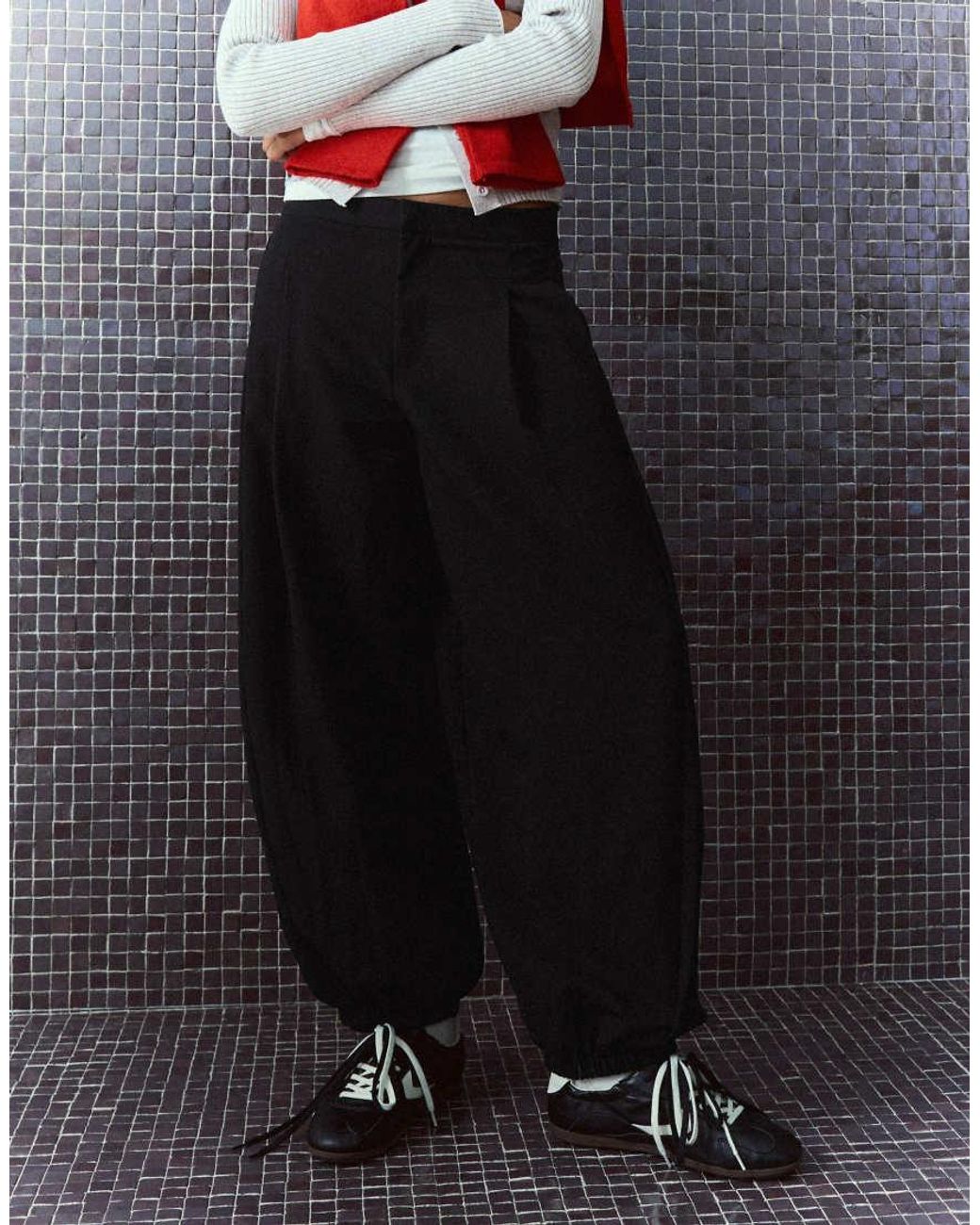 Bershka Black Tall Bloomer Trousers