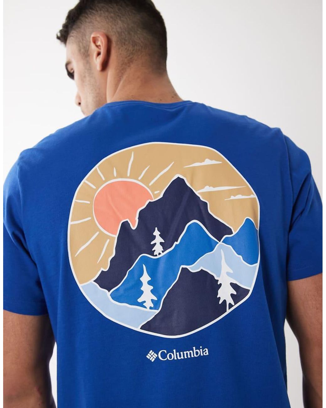 Columbia Blue Csc Outdoor Back Graphic T-shirt for men