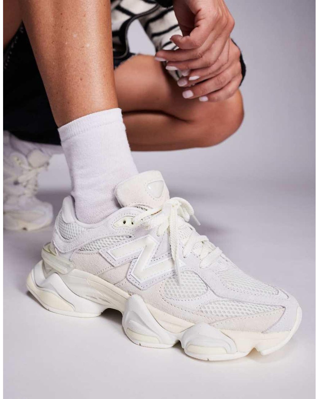 New Balance White 9060 Trainers
