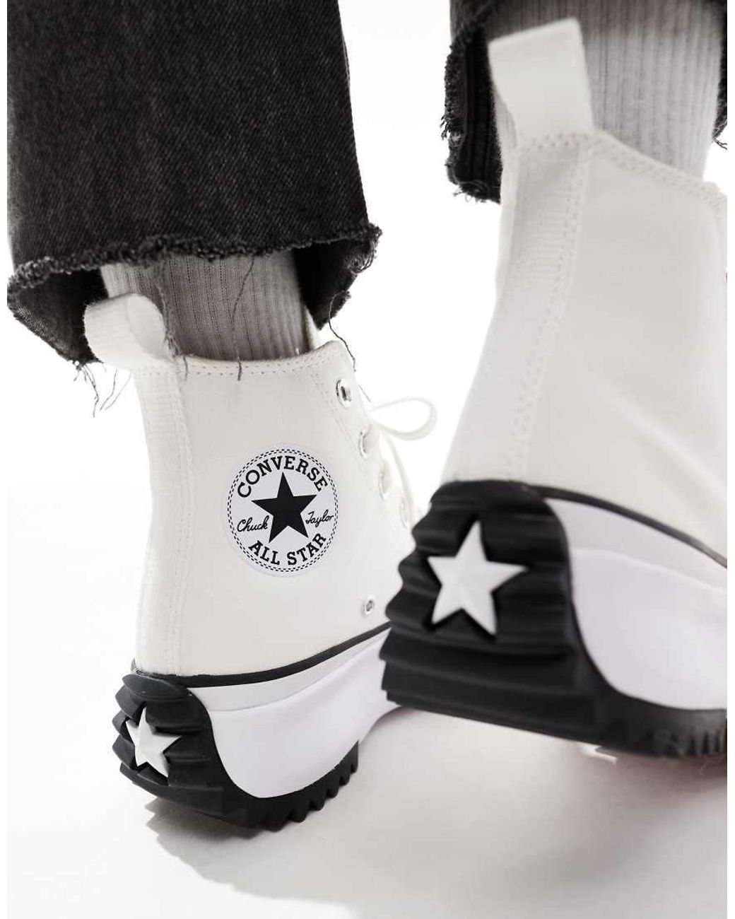 Converse White Run Star Hike Hi Trainers
