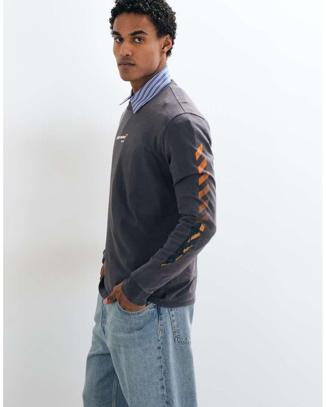 Hollister Blue F1 Graphic Long Sleeve T-shirt for men