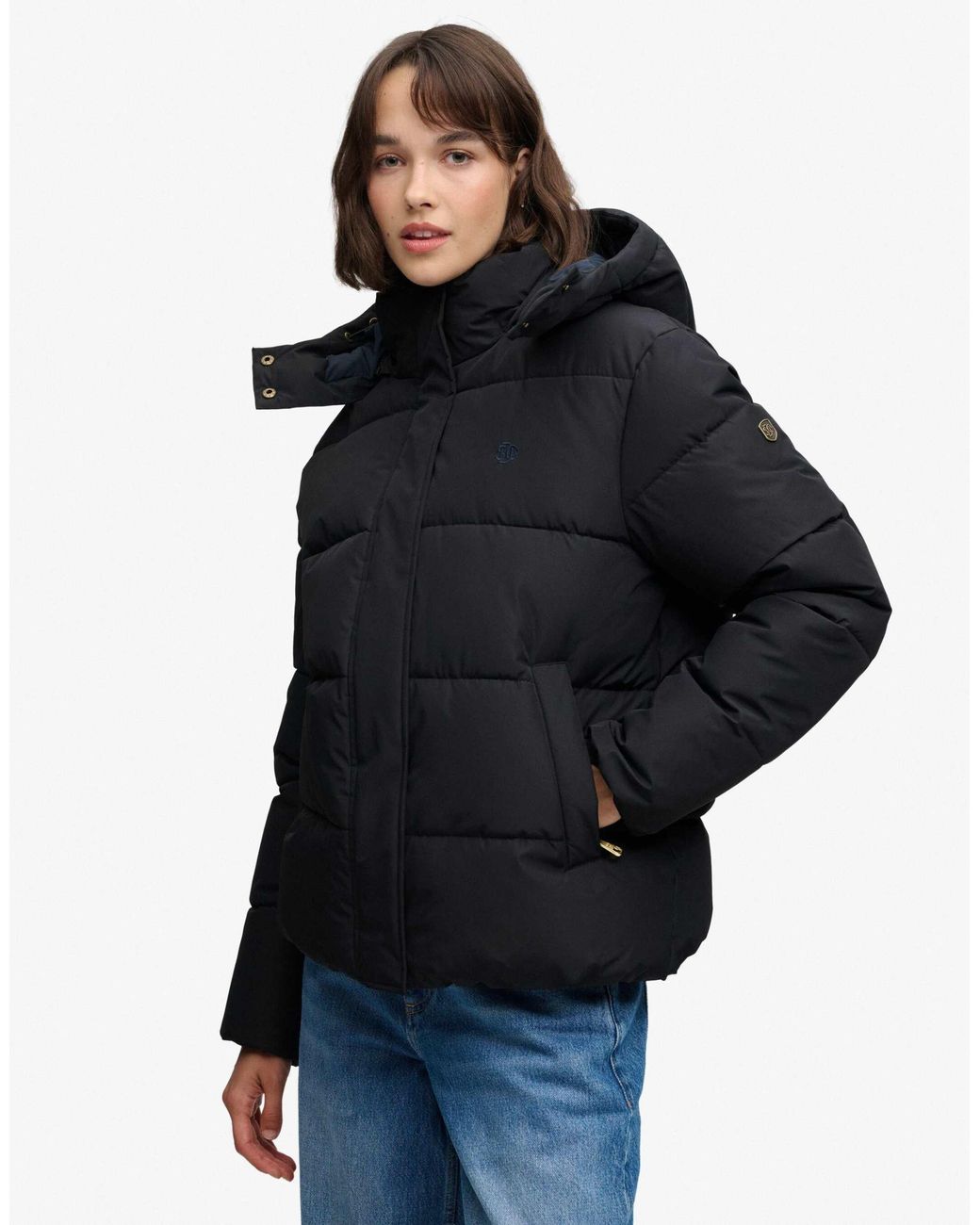 Premium doudoune à capuche e Superdry en coloris Black