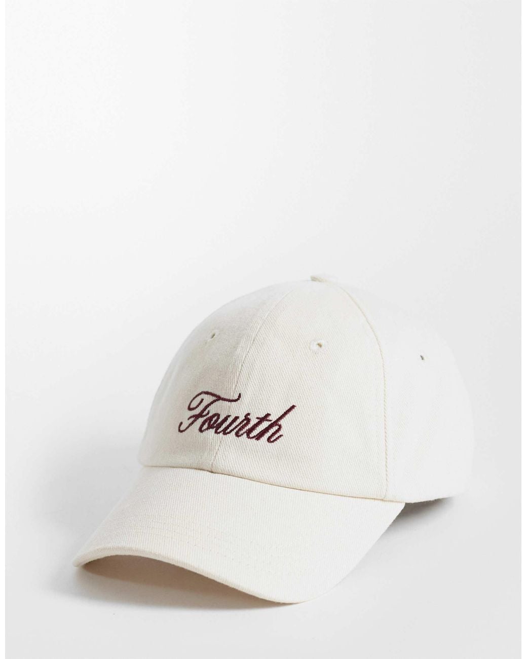 4th & Reckless White 'fourth' Embroidered Logo Cap
