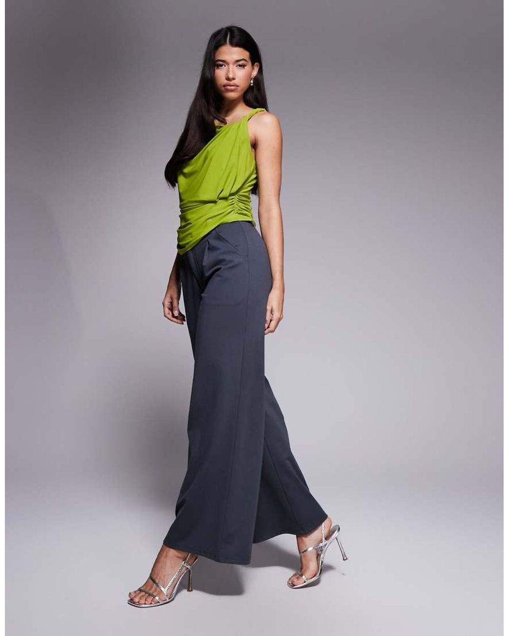 ASOS Blue Wide Leg Trousers