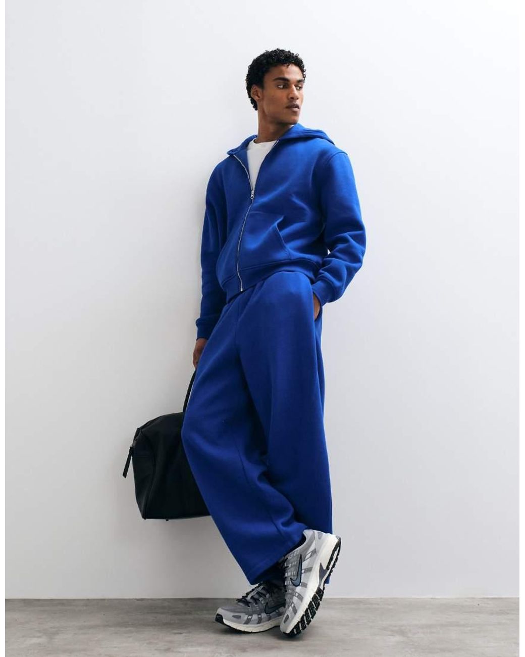 ASOS Blue Relaxed Boxy Zip Through Hoodie for men