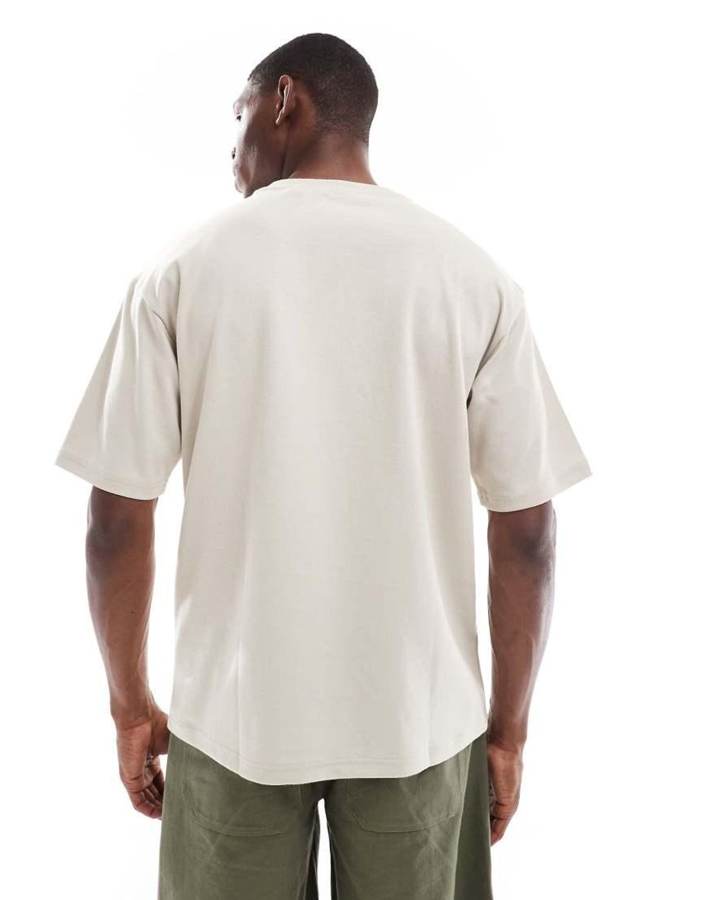 Only & Sons White Relaxed Fit Airflex T-shirt for men
