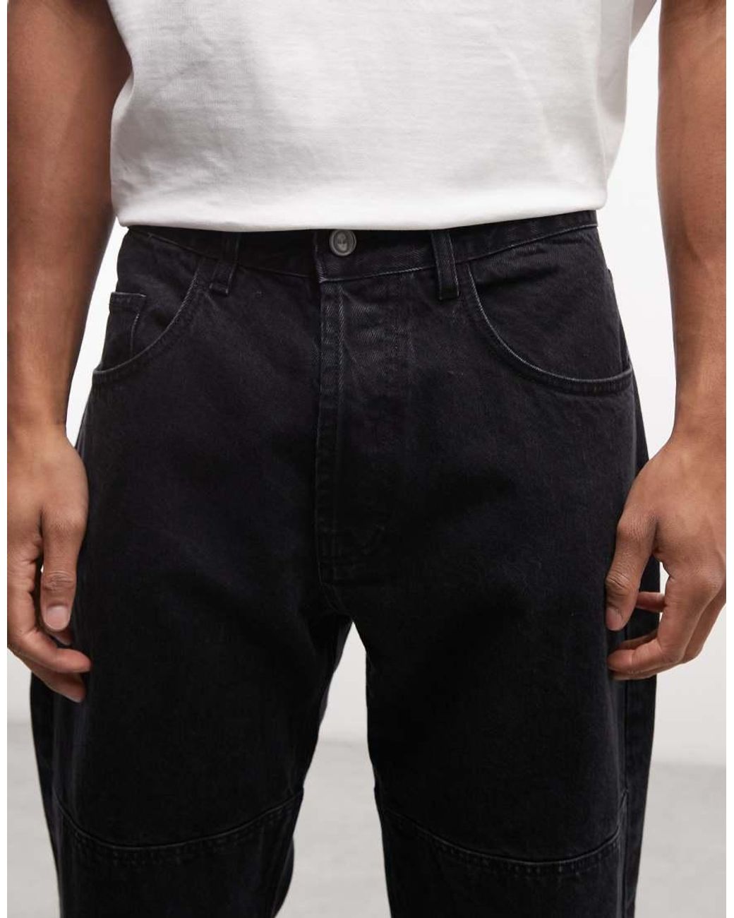 Jeans Con Con Rinforzi Al Ginocchio Lavaggio di No Problemo in Gray da Uomo