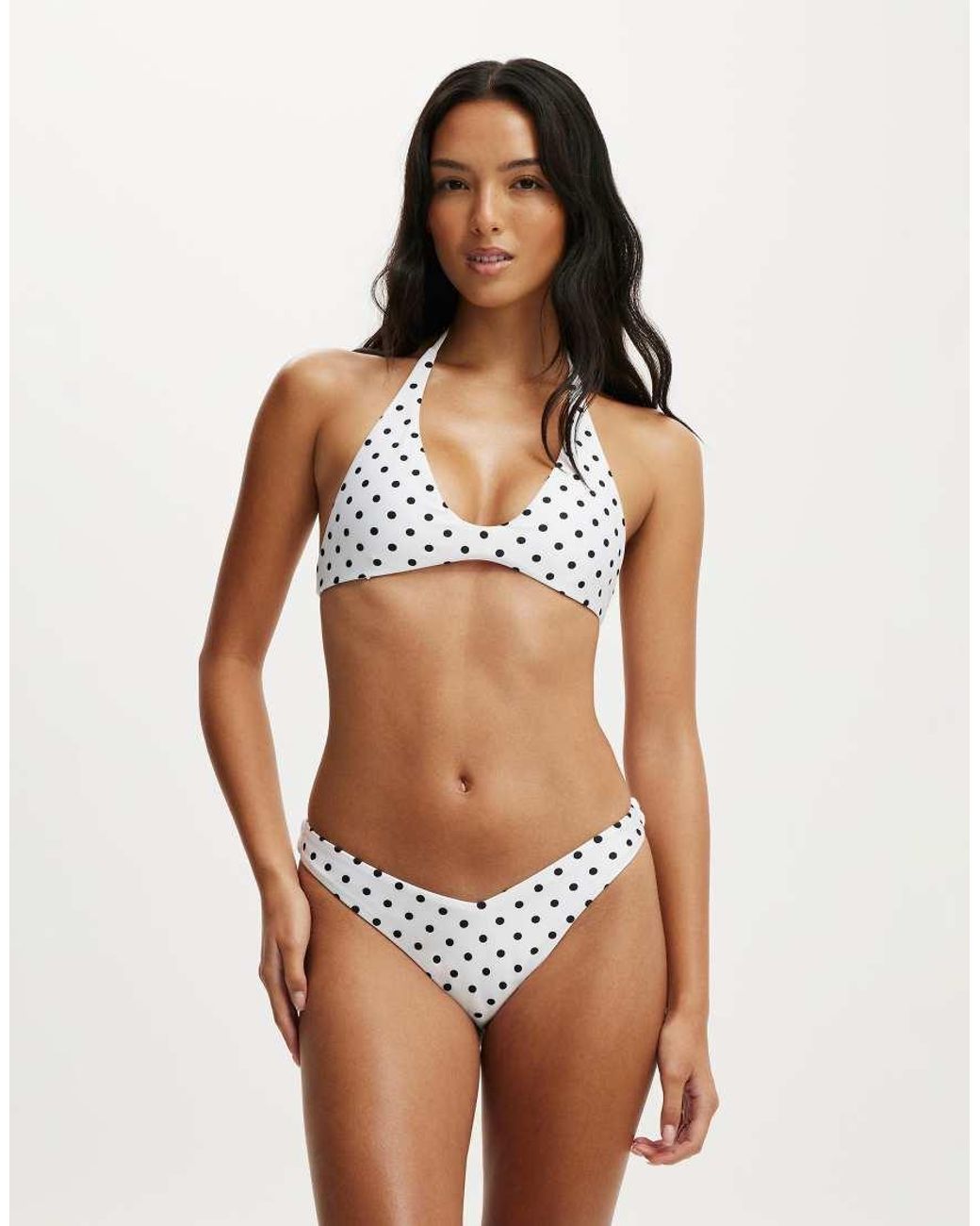 Cotton On Brown Scoop Neck Halter Bikini Top