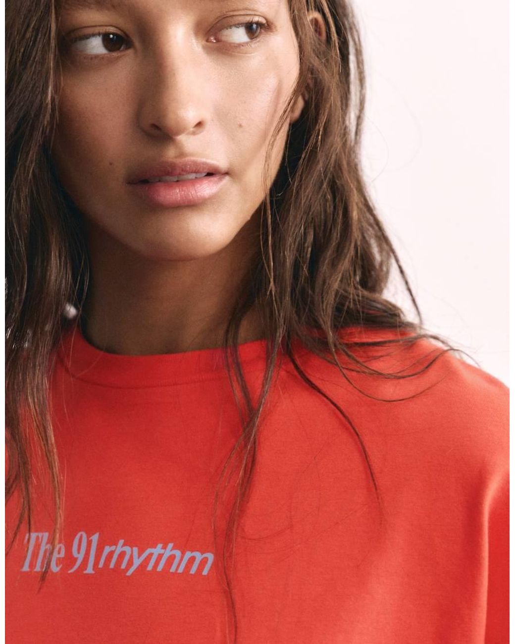 Pull&Bear Red Oversize Graphic T-shirt